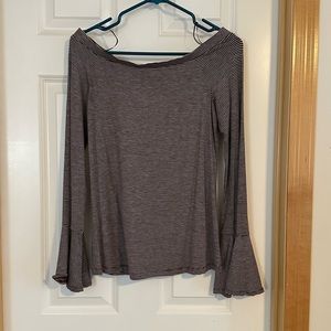 Bell sleeve off the shoulder top